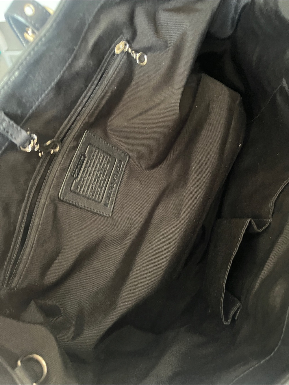 Coach F11530 Jacquard and Leather Signature C Stripe Tote Bag Black Gray Silver - Picture 6 of 7